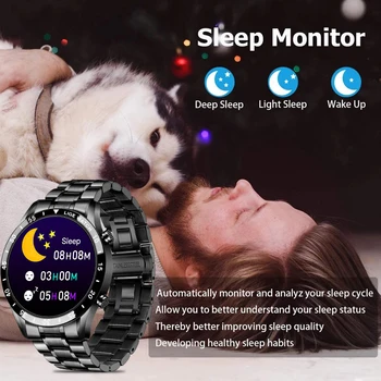 LIGE Inteligent Ceas Bandă de Oțel Barbati Ceas de timp Real Monitor de Ritm Cardiac Vreme Împinge Impermeabil de Afaceri Smartwatch pentru Android iOS