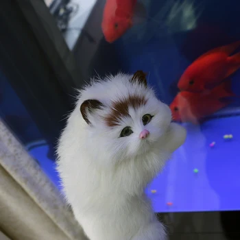 Simulare Pisica Model Animal Decor Acasă TV Decor Agățat Cat Meserii Jucărie de Pluș Papusa Cadou Bun Binecuvântare
