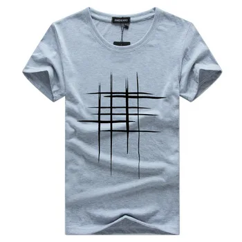 Men ' s T-Shirt, Tee Vara Linii Maneci Scurte Topuri Plus Dimensiune 5XL