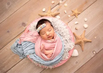 Copilul benzi fata pălării de floare de scoică peral creativ minunat benzi de fotografiere prop mic nou-născut recuzită fotografie