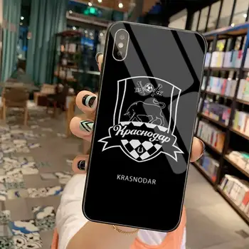 Echipa de fotbal FC Krasnodar Telefonul negru Capac Caz Hull Sticla Temperata Pentru iPhone 11 XR Pro XS MAX 8 X 7 6S 6 Plus SE 2020 caz