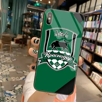 Echipa de fotbal FC Krasnodar Telefonul negru Capac Caz Hull Sticla Temperata Pentru iPhone 11 XR Pro XS MAX 8 X 7 6S 6 Plus SE 2020 caz