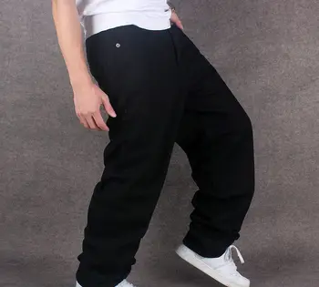 2020 Bărbați Largi Picior Pantaloni din Denim Hip-Hop-negru Casual jean pantaloni blugi Largi de Rapper-ul Skateboard Relaxat Blugi joggeri 8522