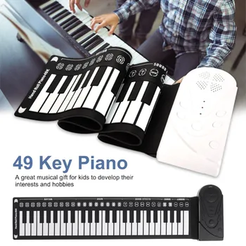 Roll-Up MIDI Flexibil Pian 49 Taste din Silicon Pian Electronic Portabil Pliabil Tastatură Moale Pian 16 Muzica Ton Tastatură de Pian