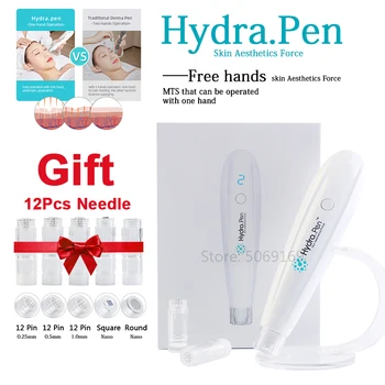 Profesionale Wireless Hydra Pen H2 Cu 12pcs Cartușe de Microneedling Pen Hydrapen Hydra Roller Pen Automată Ser Aplicator