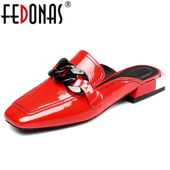 FEDONAS 2021 Moda Roma Femei Pompe din Piele pentru Femei Papuci de Primavara-Vara Superficial Sandale Femeie Partid Pantofi Casual