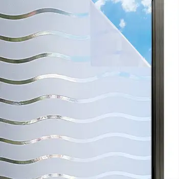 200cm Lungime Statice se Agață de Film Fereastră Privată Model de Val Acasă Decorative din Sticla Autocolant Pentru Geam Usa Cabinetului Suprafata Mesei