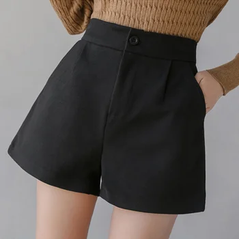Plus dimensiune 2020 nouă de Primăvară și Toamnă pentru Femei de Moda coreeană stil stofa de Lână pantaloni Scurți Casual Elastic-talie Largi Picior pantaloni Scurți de sex Feminin 8584