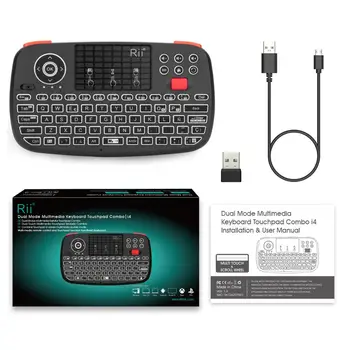 Rii i4 2.4 G Mini BT Tastatură rusă, engleză, Spania fără Fir Tastaturi Cu iluminare din spate Air Mouse-ul Pentru Windows, Android