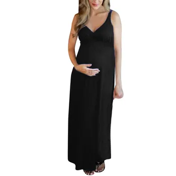 Vara Noua Moda De Maternitate Femei Fără Mâneci Sarcinii Solid Moale Confort Casual Doamnelor Rochie Lunga Cu Ridicata Gratuit Nava Z4