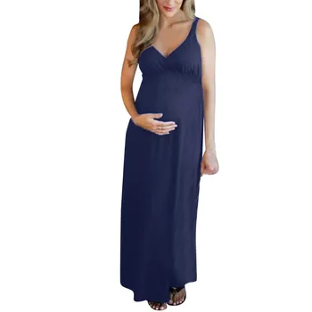 Vara Noua Moda De Maternitate Femei Fără Mâneci Sarcinii Solid Moale Confort Casual Doamnelor Rochie Lunga Cu Ridicata Gratuit Nava Z4