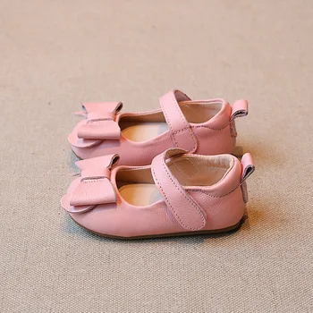 De lux Piele naturala Arcul Copii Fete pantofi de Moda Printesa Dans pantofi pentru Copii mocasini Prima Pietoni