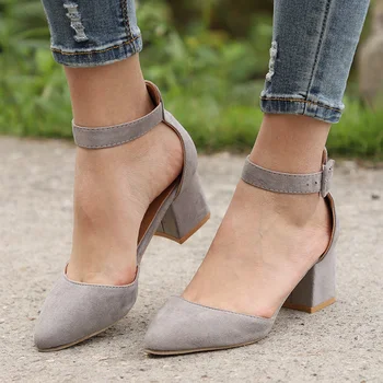 Femei Sandale Cu 3cm Bloc Tocuri Pantofi de Vara pentru Femei, Casual, Curea Glezna Sandalias Mujer Plus Dimensiune 2019 Sandale de Vara Femei 8628