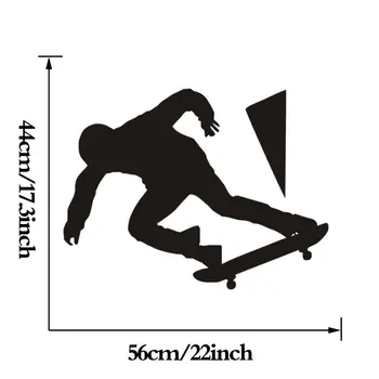 Skate Player Motivația SPORT Autocolante de Perete Pentru Adolescenti Cameră Individuale de Design 3d Poster de Perete Decalcomanii de Vinilos Paredes Murală SA010