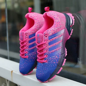 2021 Adidasi Femei Apartamente Respirabil Mare Dimensiune Casual Femei Pantofi În Aer Liber Rosu Sport Adidasi Pentru Femei Tenis Zapatos De Mujer