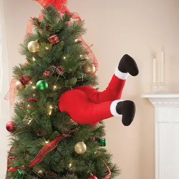 Moș Crăciun De Pluș Picioare Pentru Decoratiuni De Craciun Amuzant Picior Umplute Ornamente Pentru Bradul De Crăciun Elf Picioare Pentru Acasă De Crăciun Decorare