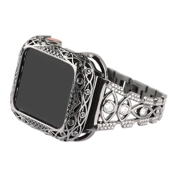 Femeile Rafinat Diamant Brățară Moda pentru iWatch Serie 6/5/4/3/2/SE Inoxidabil Curea din Otel pentru Apple Watch Band 40/44/38/42mm