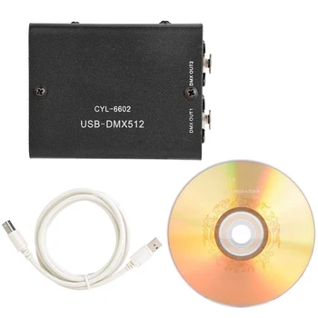 Convertor Negru Daslight Calculator 512-Canal CD de Lumină LED, Accesorii USB La DMX512 Modul Decodor Etapă Controler de Iluminat