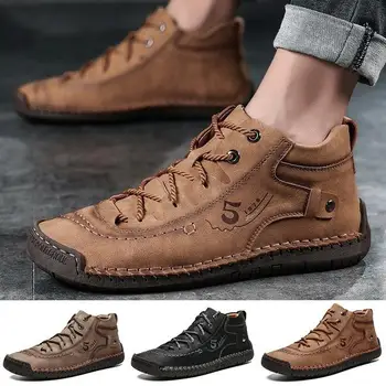 LEOSOXS Moda pentru Barbati Pantofi Casual Plat Martin Cizme din Piele Pantofi Pantofi în aer liber Plus Dimensiune 39-48