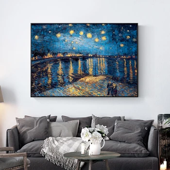 Van Gogh, Noapte Înstelată Tablouri Canvas Reproduceri De Pe Perete Impresionist Noapte Înstelată Panza Imaginile Pentru Camera De Zi Cuadros