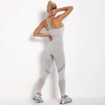 Fără sudură de Yoga Set Femeile de Fitness Imbracaminte Sport Femei de Gimnastică Jambiere Căptușit cu Push-up Strappy Sutien de Sport 2 Buc Costume de Sport