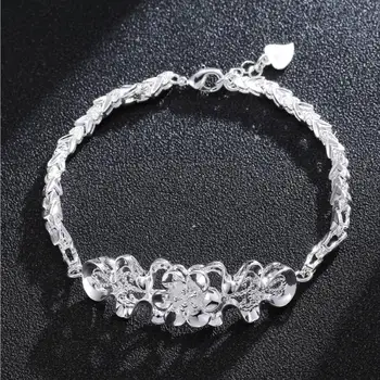 Everoyal de Flori Rafinat Sculptate Bratari Pentru Femei Bijuterii Charm de Argint 925 Fată Brățară Accesorii Fierbinte Cadou de Ziua Îndrăgostiților