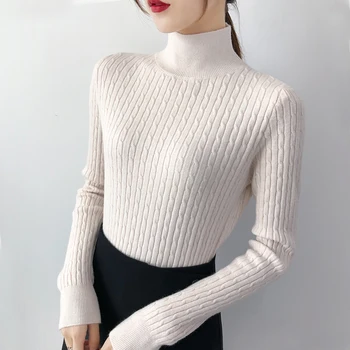 2019 Nou femeii pulover pulover femei de sex feminin construi iarna stil lady tricot strans necăptușit îmbrăcăminte de sus a cultiva moralitatea
