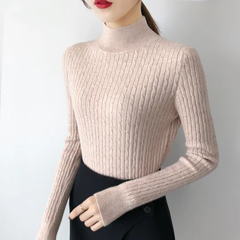2019 Nou femeii pulover pulover femei de sex feminin construi iarna stil lady tricot strans necăptușit îmbrăcăminte de sus a cultiva moralitatea