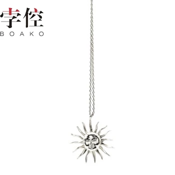 BOAKO Personalizate Soare Clavicula Lanț 925 Sterling de Argint Colier Pentru Femei 2020 Bijuterii Cravată Colier Collares Bijoux Guler 8934