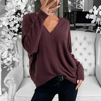 Womail Tricou Femei Noua Moda de Toamna cu Maneci Lungi Sexy VNeck Wrap Bandaj Tricou Solid Casual Doamnelor Tricouri camiseta mujer 2019