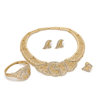 MUKUN Moda Rafinat Africane Dubai seturi de bijuterii de lux de Culoare de aur mare Nigeria mireasa șirag de mărgele de nunta, seturi de Bijuterii Femei costum