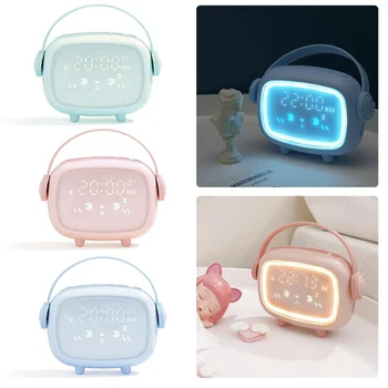 Creative Lumina de Noapte Drăguț Ceas cu Alarmă Digital Electronic incarcare USB-Ceas Copii LED Smart Noptiera Dormi Noaptea Lumina Decor Acasă