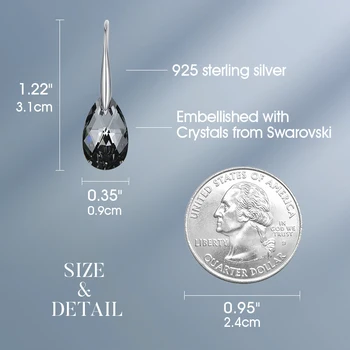 Cdyle Nou la Modă de Lux Argint 925 Apă Picătură Cercei cu Strălucire de Cristal Austria pentru Nunta Nupțial Bijuterii Fine