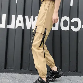 Femei Pantaloni de Marfă Harajuku coreean Liber Streetwear Elev Chic Retro Casual Glezna-lungime Simplu Unisex Confortabil Toate-meci BF