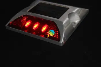 3M reflector lumină Roșie intermitentă led-uri impermeabil solar din aluminiu drum stud-o parte