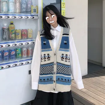 Vesta Femei Cardigan tricotate Vesta Blana doamna 2019 stil coreean Toamna iarna coreean Liber fără Mâneci Jacheta (X1164)