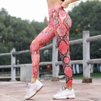 Noi Femeile 3D de Imprimare Jambiere de Fitness Push-Up pentru Femei Jambiere de Piele de Sarpe Sexy Casual Tricot Imprimat Jeggings Antrenament Jambiere