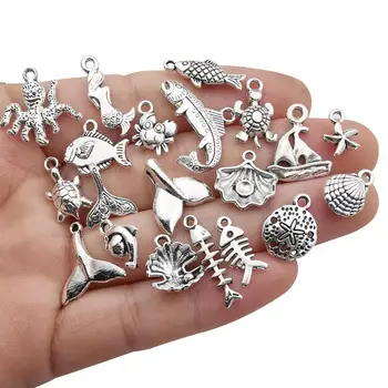 En-gros de 100 de Bucăți de Argint Amestecat Ocean Stiluri de Farmece Pandantive DIY pentru Colier Brățară de Luare de Bijuterii