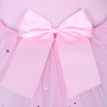 BAOHULU Fete Balet Tutu Tulle Rochie fără Mâneci Gimnastica Tricou Diamant Roz Model de Arc de Balet Tricou Pentru Fete de Balerină