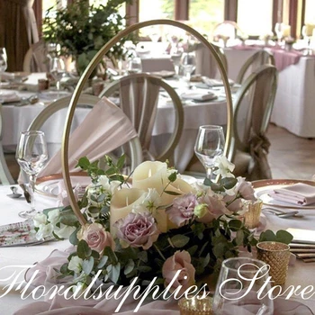 Nou stil de nunta arc centerpieces de aur rotund suport pentru flori din metal vaza raft pentru Decor de masă consumabile partid mariage decor 9152
