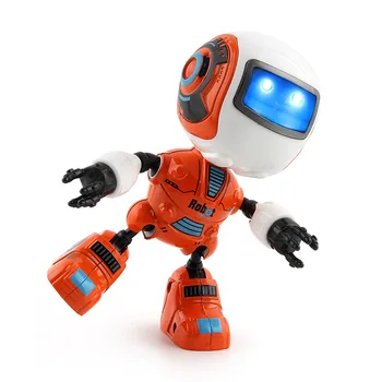 Smart Mini Robot Drăguț Aliaj Robot De Iluminat Voce Inteligenta Inducție Comun Rotație Jucarii Pentru Copii Băieți Cadou De Ziua De Nastere