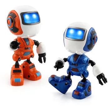 Smart Mini Robot Drăguț Aliaj Robot De Iluminat Voce Inteligenta Inducție Comun Rotație Jucarii Pentru Copii Băieți Cadou De Ziua De Nastere