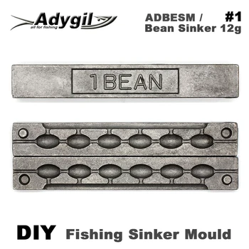 Adygil DIY Pescuit Bean Sinker Mucegai ADBESM/#1 Bean Sinker 12g 6 Orificii