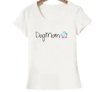 Dugujunyi 2020 Noi De Vara Femei Tricou Vintage Moda Schnauzer Mama Print T-Shirt Femei Topuri Casual Fată Drăguță Teuri Alb Scurt