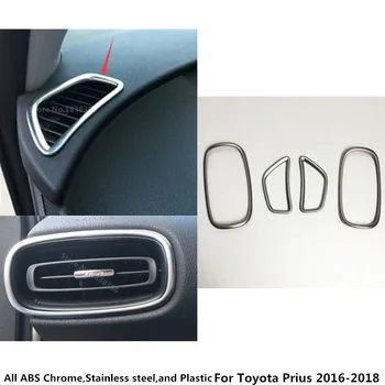 Pentru Toyota Prius 2016 2017 2018 autocolant auto ABS crom de ventilație de evacuare Surround de sus+partea de aer condiționat Comutator panou ornamental cadru