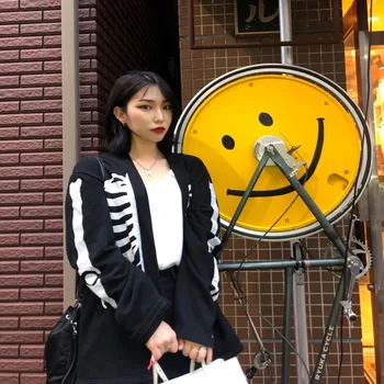 KAPITAL Cardigan Schelet Jacheta Barbati Femei Retro Strat de Streetwear de Înaltă Calitate Full Os de Imprimare KAPITAL Jachete Stil Japonia