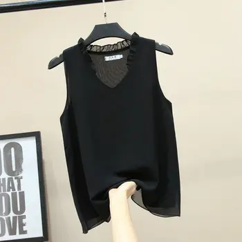 Bluze pentru femei 2020 Nou fără Mâneci Sexy V-neck Shirt pentru Femei Șifon Bluza Casual de Vara Plus Dimensiune 5XL blusa feminina