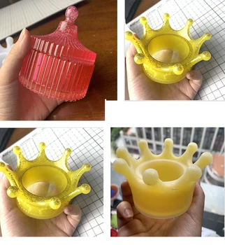 Coroana rotunda Forma DIY Rășină de Silicon Mucegai Cutie de Depozitare Pentru Cristal Rășină Epoxidică Cutie de Bijuterii de Luare de Instrumente