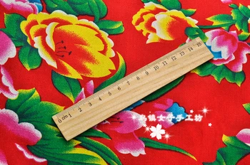 Gros de Bumbac Diagonal Chineză Bujor Florale Imprimate Tesatura de Îmbrăcăminte Tradițională Cheongsam Rochie de Pânză de Decor Acasă DIY Cusut Material