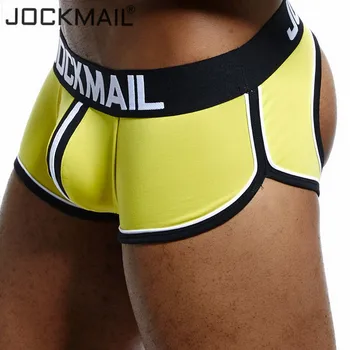 JOCKMAIL Brand de Lenjerie Sexy Barbati Curea Respirabil cueca Gay Lenjerie de Bumbac boxershorts Chiloti Talie Joasa Tanga G-siruri de caractere